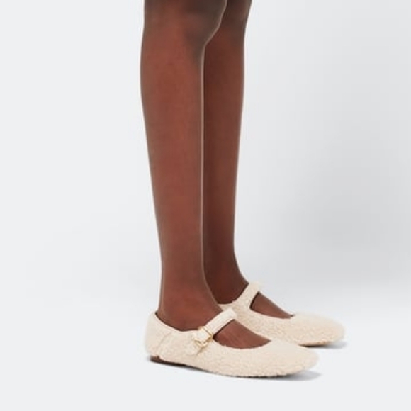 Sam Edelman Michaela Mary Jane Sherpa Flats Nature Mist Size 9 - Picture 12 of 12